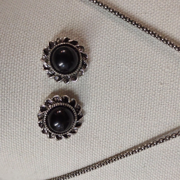 Spiral Cabochon Necklace and Earrings Set Popcorn Chain - Picture 3 of 6